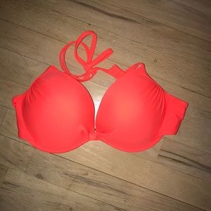 Bright pink/orange bikini top